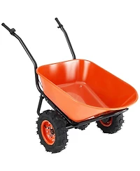 Sugift Heavy-Duty Electric Wheelbarrow with 7 Cu.Ft Capacity & Dual Wheels