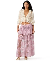 Steve Madden Women's Arietty Floral Lace Maxi Skirt