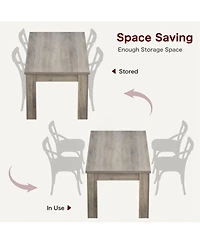Gaomon Kitchen Dining Table for 4-6 Farmhouse Dinner Kitchen Table for Dining Room, Home Office, Living Room