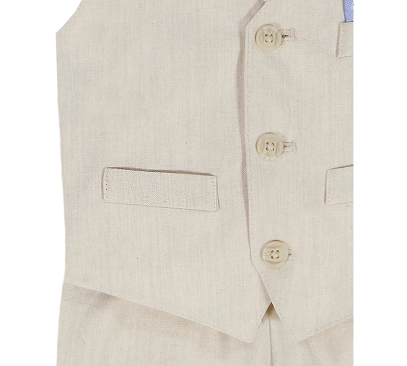 Nautica Baby Boys' V-Neck Vest, Shirt and Shorts, 3-Piece Set