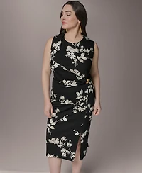 Donna Karan New York Plus Sleeveless Side Ring Sheath Dress