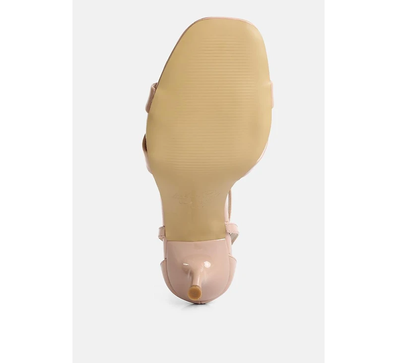 Womens Oraiku Faux Suede Cross Strap Heels