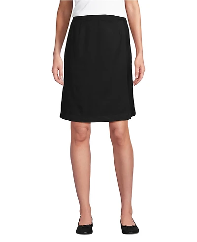 Lands' End Women's Solid A Line Tab Top of Knee Skort