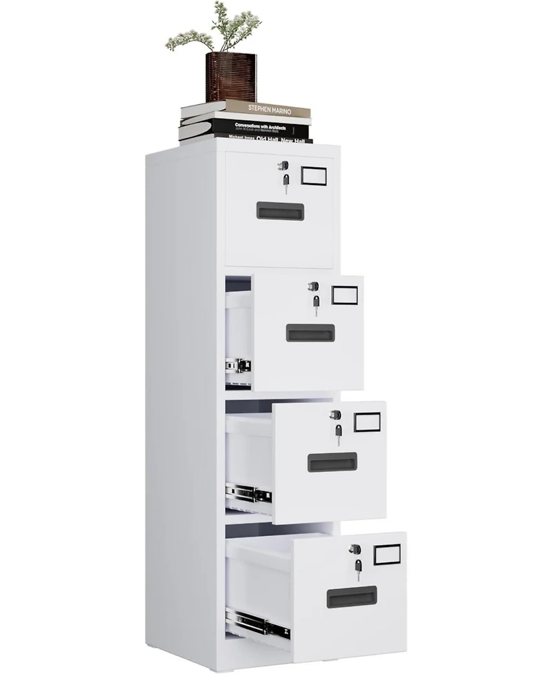 gaomon Heavy Duty Steel File Cabinet with 4 Lockable Drawers – Vertical Organizer for A4/Letter/Legal Documents – Independent Locks