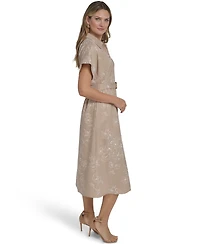 Jessica Howard Petite Button Down Collared Midi Dress