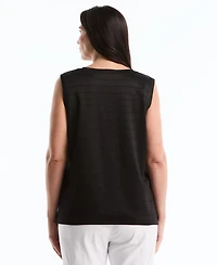 Rafaella Plus Ottoman Knit Sleeveless Crewneck Top