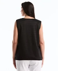 Rafaella Plus Size Ottoman Open Front Knit Cardigan Sweater Sleeveless Crewneck Top