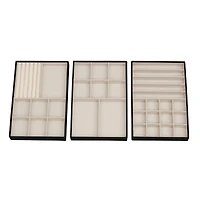 Household Essentials Stackable Jewelry Trays, Set of 3