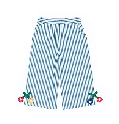 Florence Eiseman Little Girls Seersucker Pants With Flowers