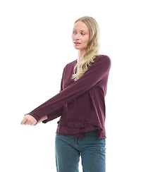 Wilt Clothing Women's Boxy Mixed Fabric Hem Tee