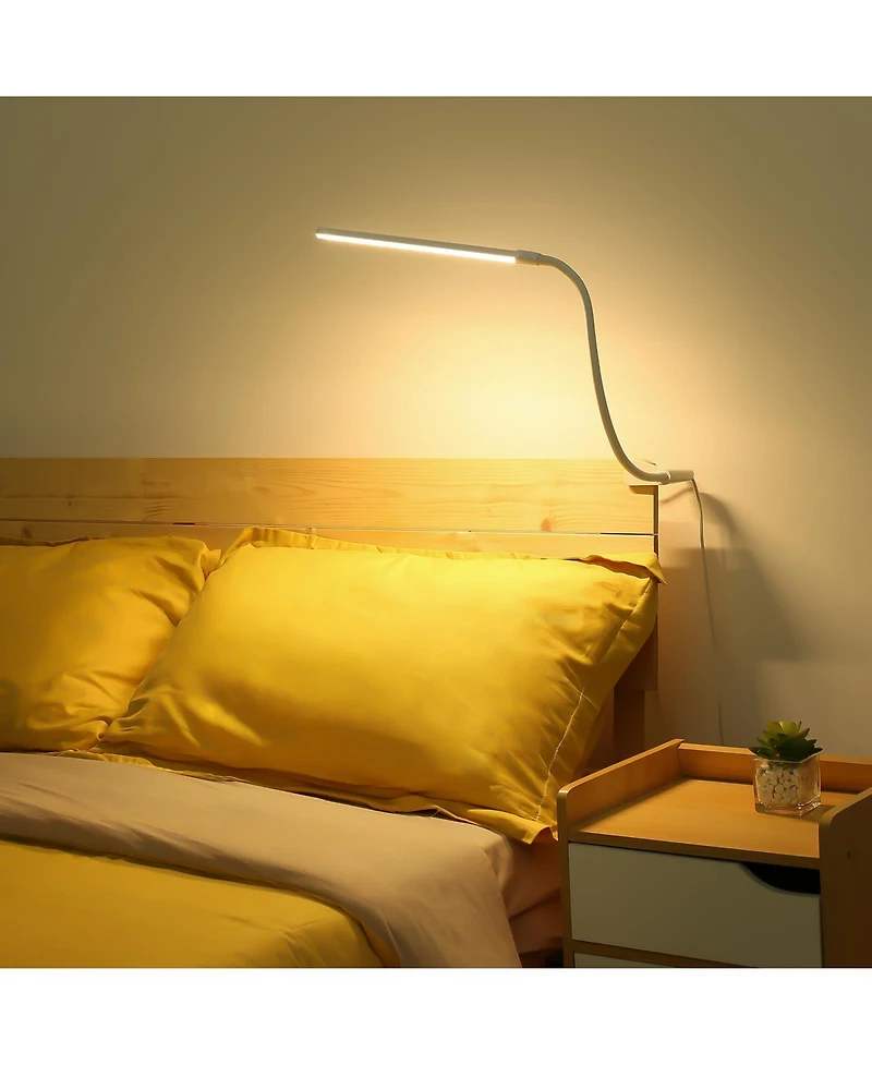 Lepro Clip-on Led Desk Lamp, Dimmable Usb-Powered with 3 Color Modes 10 Brightness, 360°Adjustable Gooseneck - Black