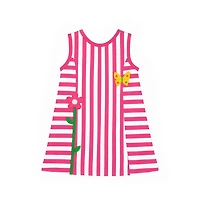 Florence Eiseman Little Girls Stripe Knit Dress With Flower