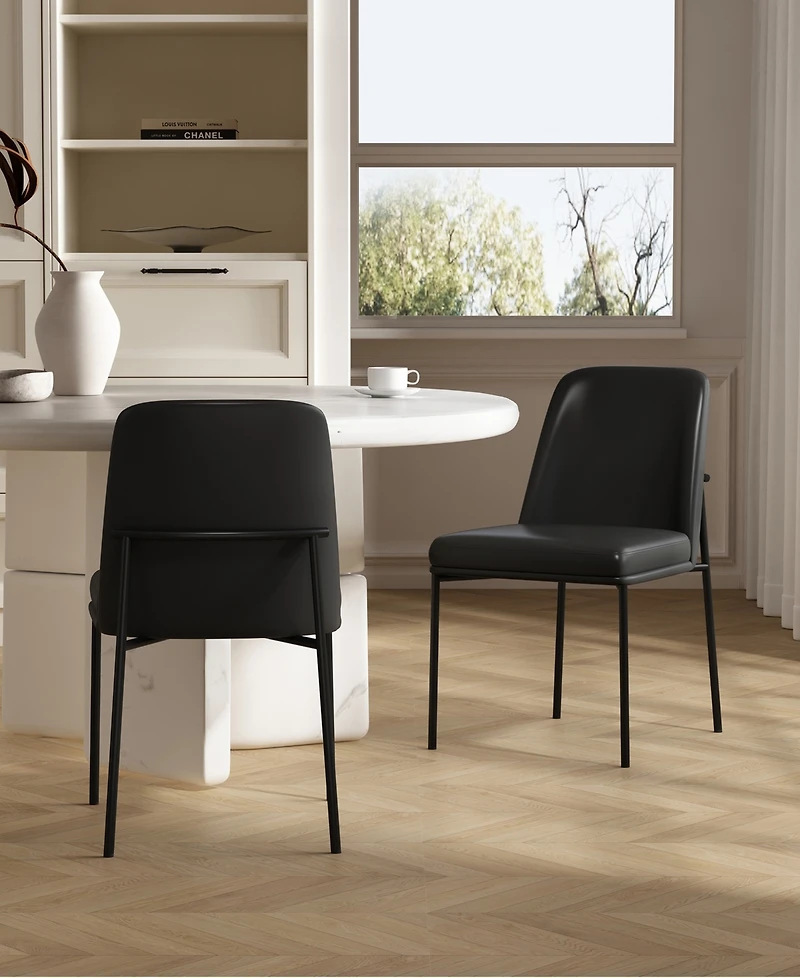 Loft Faux Leather Upholstered Dining Side Chairs, Set of 2