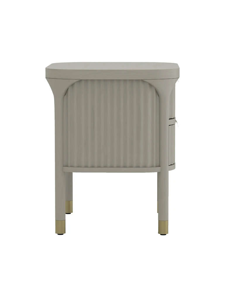 Park 24" Rubberwood 2-Drawer Nightstand