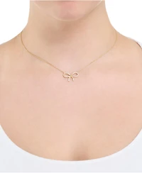 Macy's Cubic Zirconia 14k Gold Over Bow Necklace