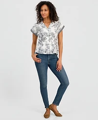 Nautica Women's Cotton Toile Button-Front Blouse
