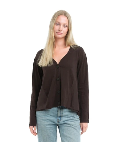 Wilt Women's Button Front Mixed Cardigan
