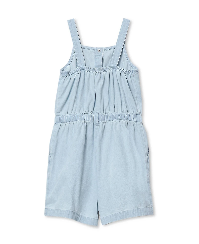 Lands' End Girls Lightweight Denim Romper Dress