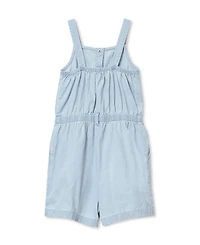 Lands' End Girls Lightweight Denim Romper Dress