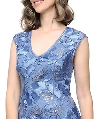 Alex Evenings Women's Sleeveless V-Neck Soutache Ball Gown