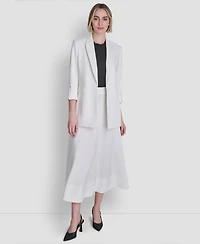 Dkny Women's Textured Notch Collar Open-Front Jacket