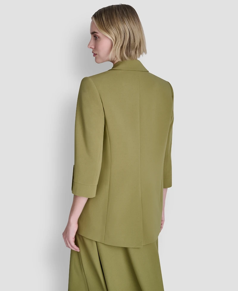 Dkny Women's Textured Notch Collar Open-Front Jacket