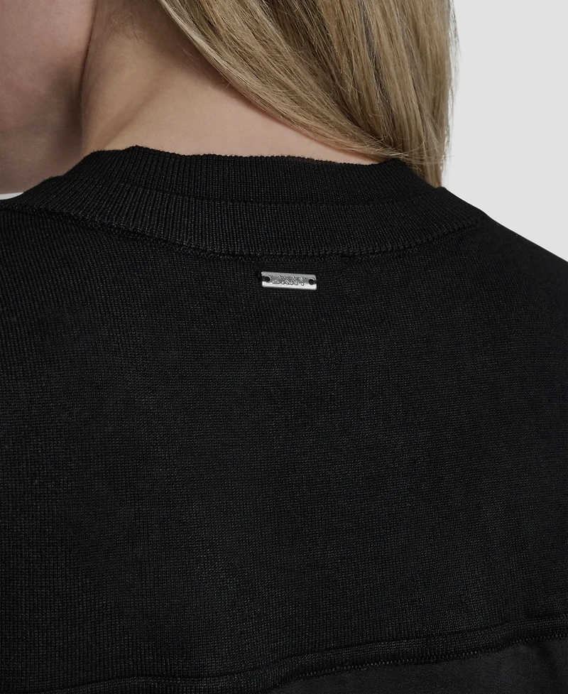 Dkny Women's Mixed Media V-Neck Sleeveless Sweater