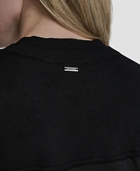 Dkny Women's Mixed Media V-Neck Sleeveless Sweater