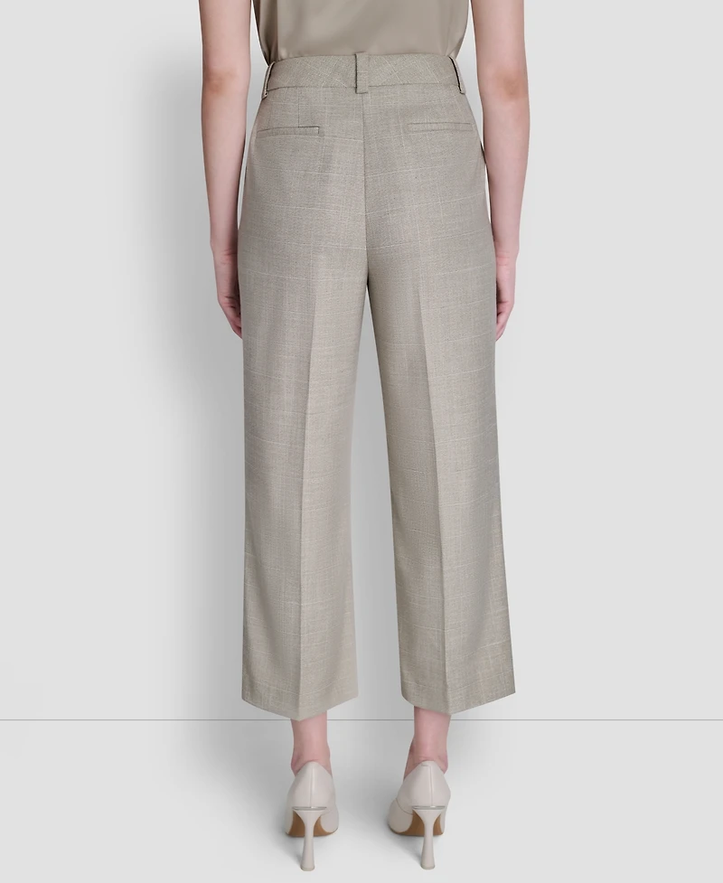 Dkny Women's Windowpane Mid Rise Cropped Pants