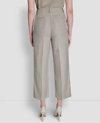 Dkny Women's Windowpane Mid Rise Cropped Pants