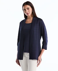 Rafaella Petite Ottoman Knit Cardigan Sweater