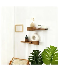 Yigii Solid Hardwood Floating Shelves, Reversible, Easy Mount