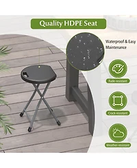 Mecale Folding Stool with Built-In Handle for Adults, Portable Seat