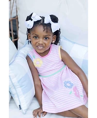 Florence Eiseman Little Girls Stripe Knit Dress With Flowers