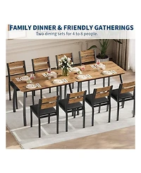 gaomon Kitchen Table Dining Table Set For 4 5 Piece Metal Frame Kitchen Table And Chair Set for Dining Room