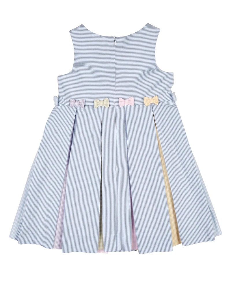 Florence Eiseman Big Girls Multicolor Seersucker Pleated Dress