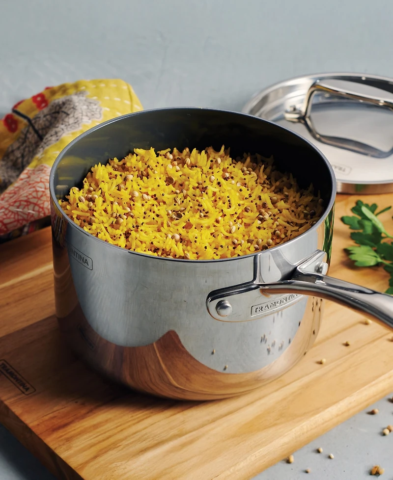 Tramontina Utsava Tri-Ply Clad Stainless Steel 2.2-Quart Covered Saucepan