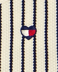 Tommy Hilfiger Girls' Toddler 2T-4T Popcorn Pique Striped Top & Wrap Skort, 2-Piece Set