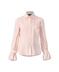Ivonne Women's Long Sleeve Striped Shirt