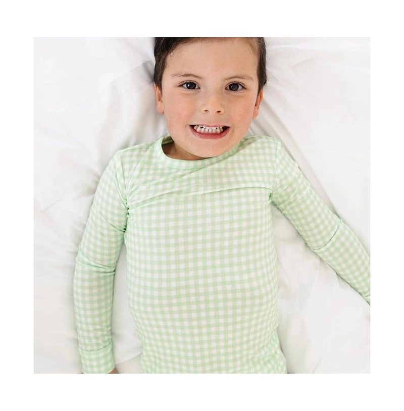 Motette Baby Boys Pistachio Gingham Pajama Set