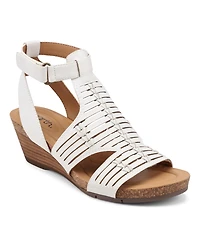 Earth Women's Helodie Fisherman Round Toe Wedge Sandals