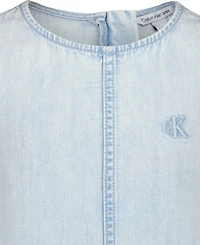 Calvin Klein Girls' 7-16 Round Neck Sleeveless Dress