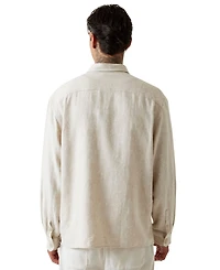 Guess Men's Jacquard Floral Long-Sleeve Woven Shirt