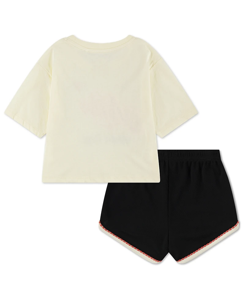 Nike Girls' Toddler 2T-4T Tennis Lifestyle Crewneck T-Shirt and Shorts, 2-Piece Set