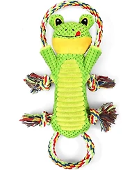 Aostirmotor Interactive Dog Toy with Crinkle Paper & Rope Knots, Plush Chew Toy for Mental Stimulation and Play