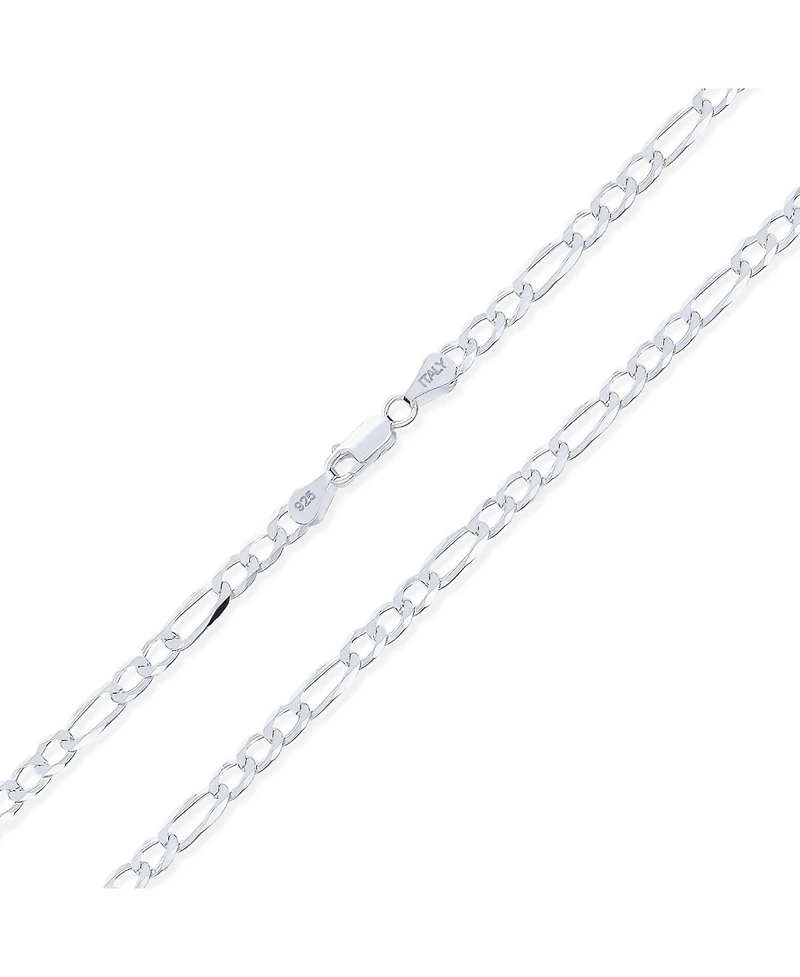 Bling Jewelry Classic Solid 5.5MM Heavy .925 Sterling Silver Figaro Link Chain Necklace 24 Inch