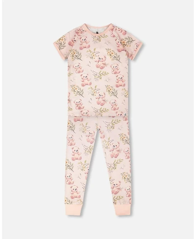 Deux par Big Girls Cotton Two-Piece Pyjama Set Bear Print