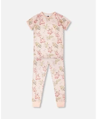 Deux par Big Girls Cotton Two-Piece Pyjama Set Bear Print