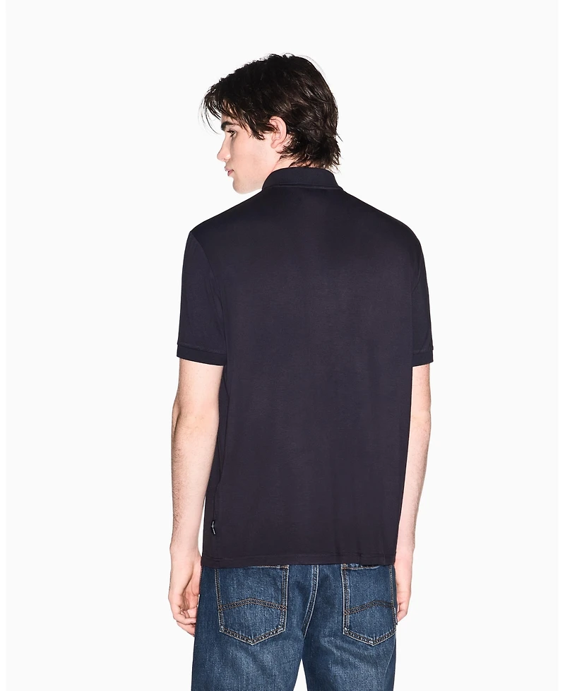 A|X Armani Exchange Men's Short Sleeve Zipper Polo Shirt