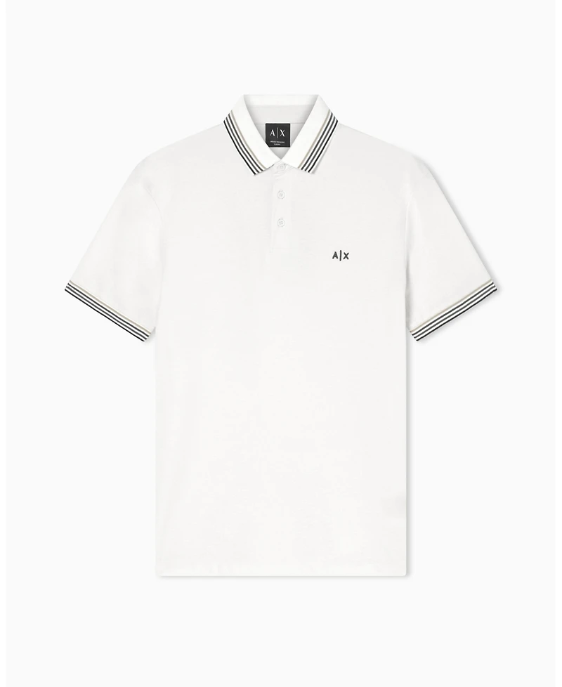 A|X Armani Exchange Men's Short Sleeve Pique Tipping Polo Shirt